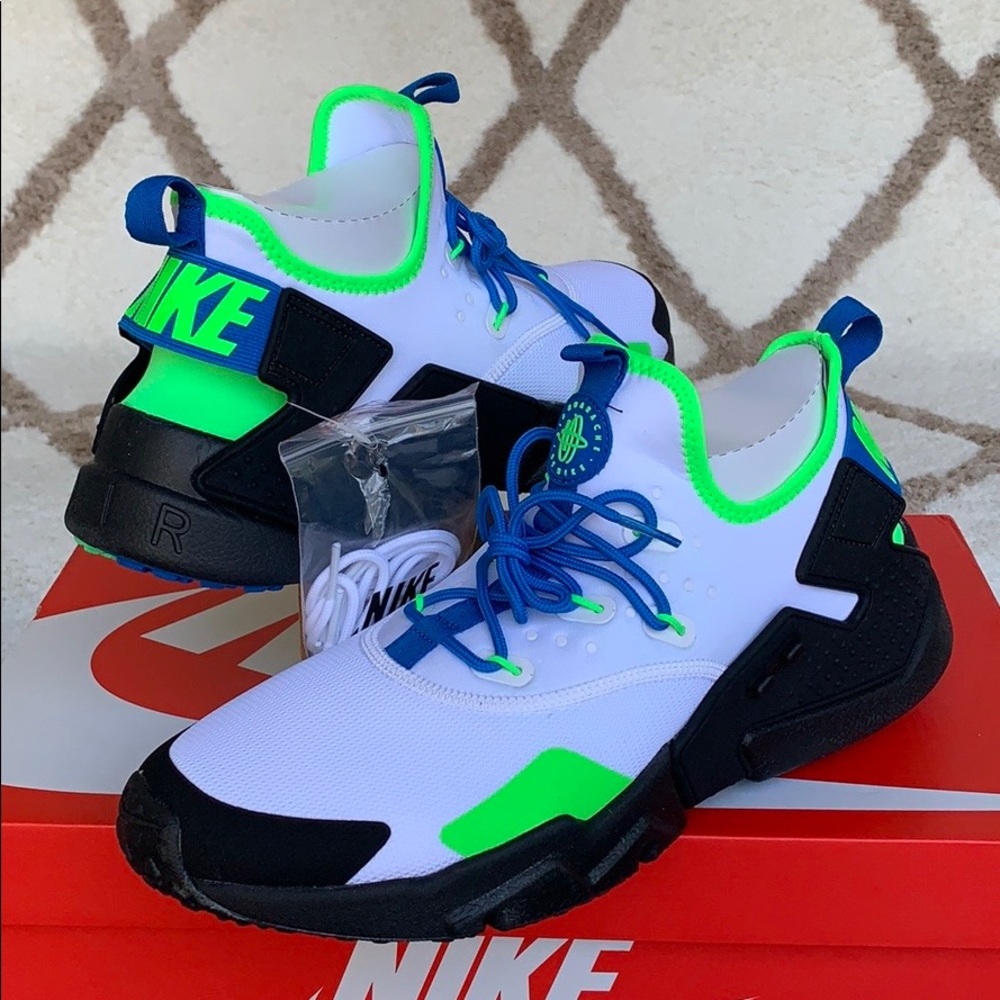NIKE AIR HUARACHE DRIFT white/black-blue-nebula Me - Picture 13 of 16